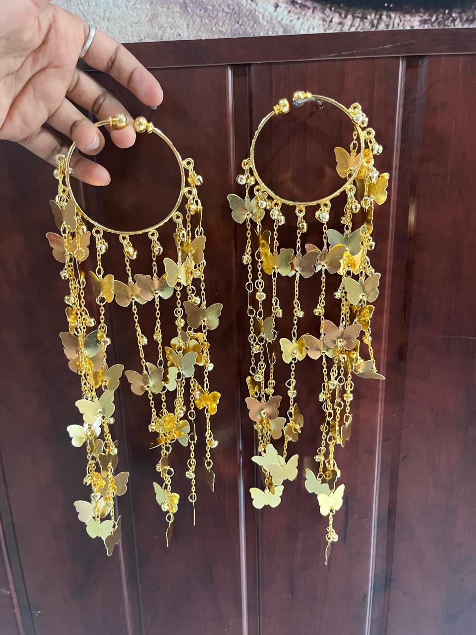 Greta Luxurious Gold Pated Bridal Kaleera with Dangling Charms