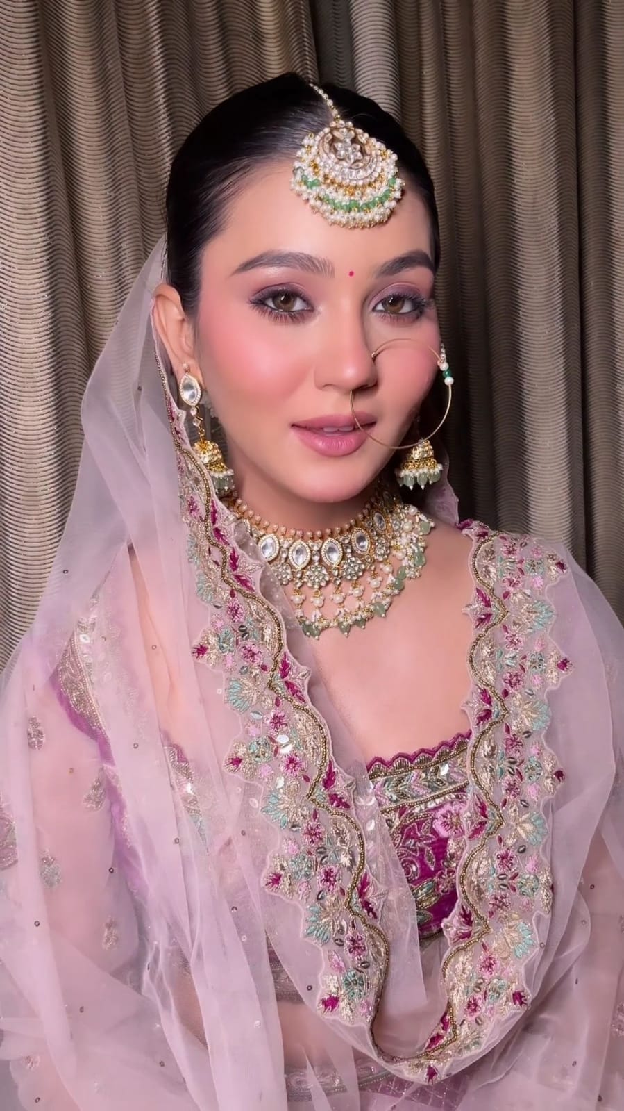 Hina Bridal Choker with Earrings, Tika and Nath