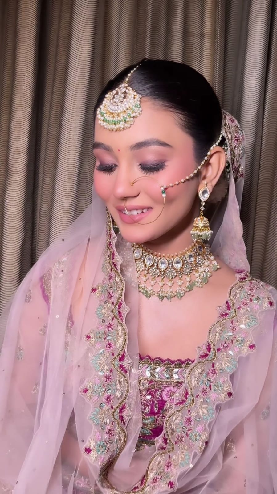 Hina Bridal Choker with Earrings, Tika and Nath