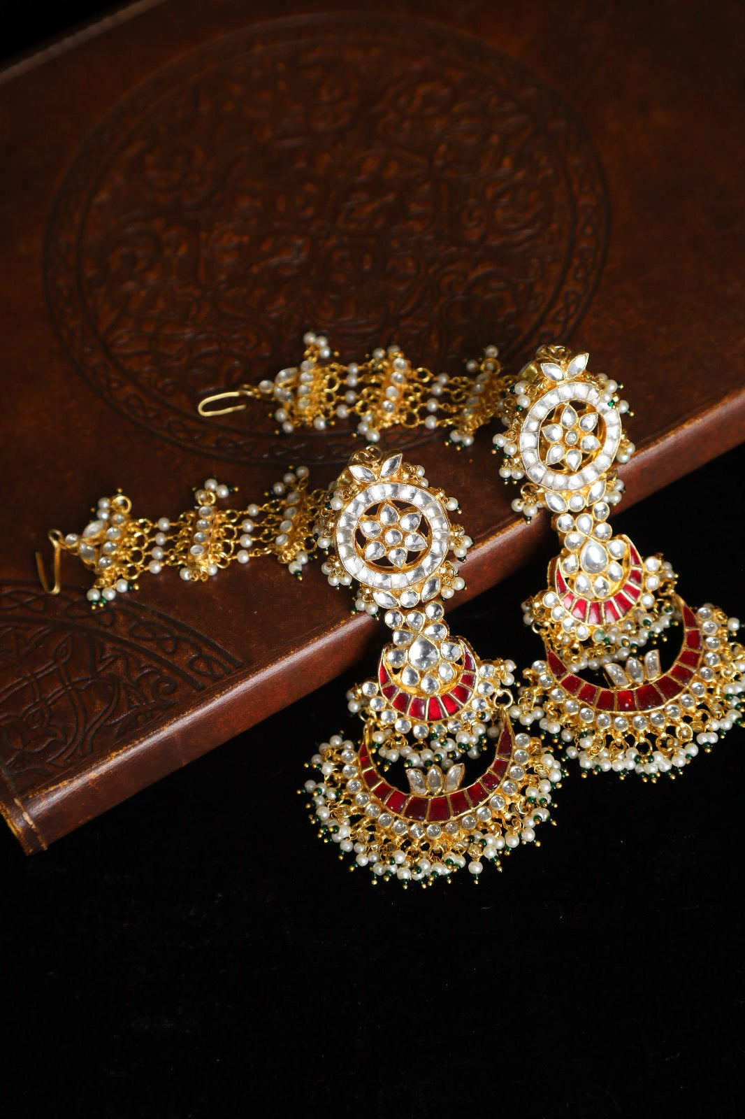 SJE1080- Multi Colour Gold Plated Jadau Kundan Dangler Earrings