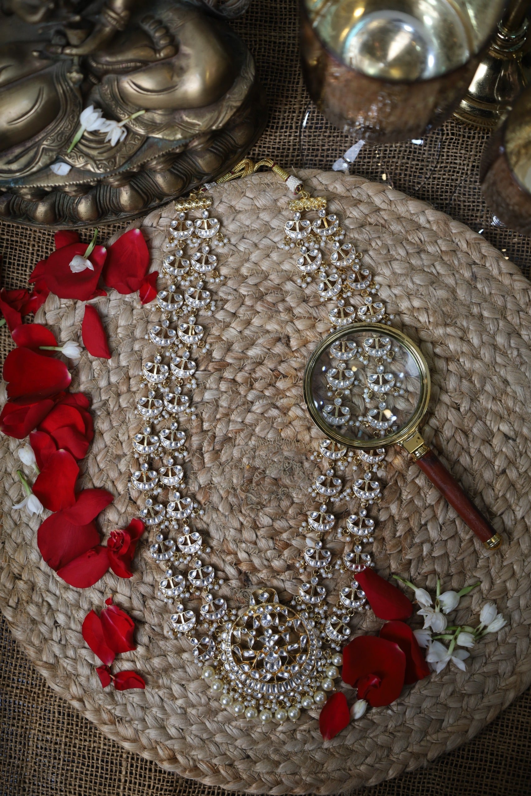 SJN1173- White Colour Gold Plated Jadau Kundan Pendant