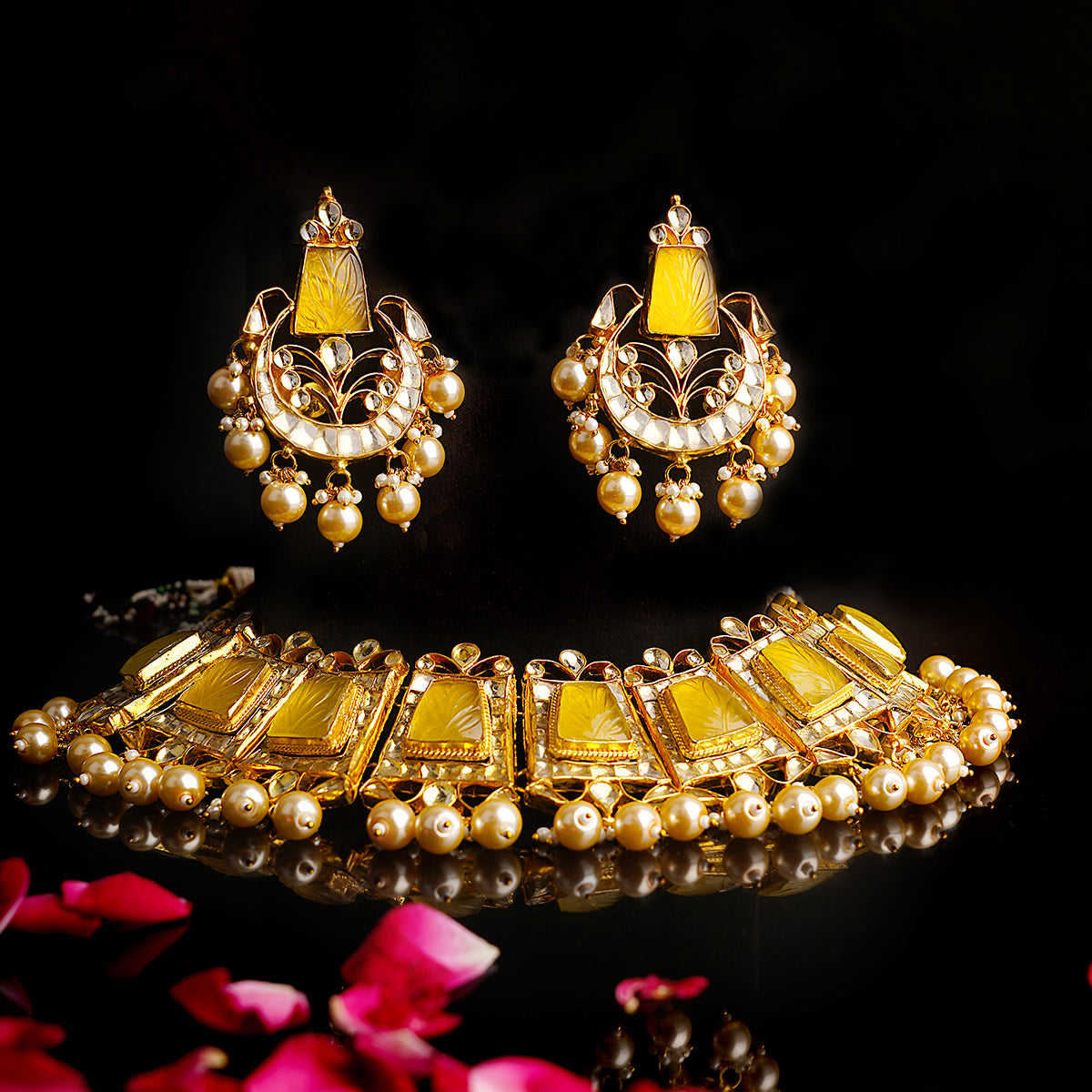 Minni Yellow Necklace Set