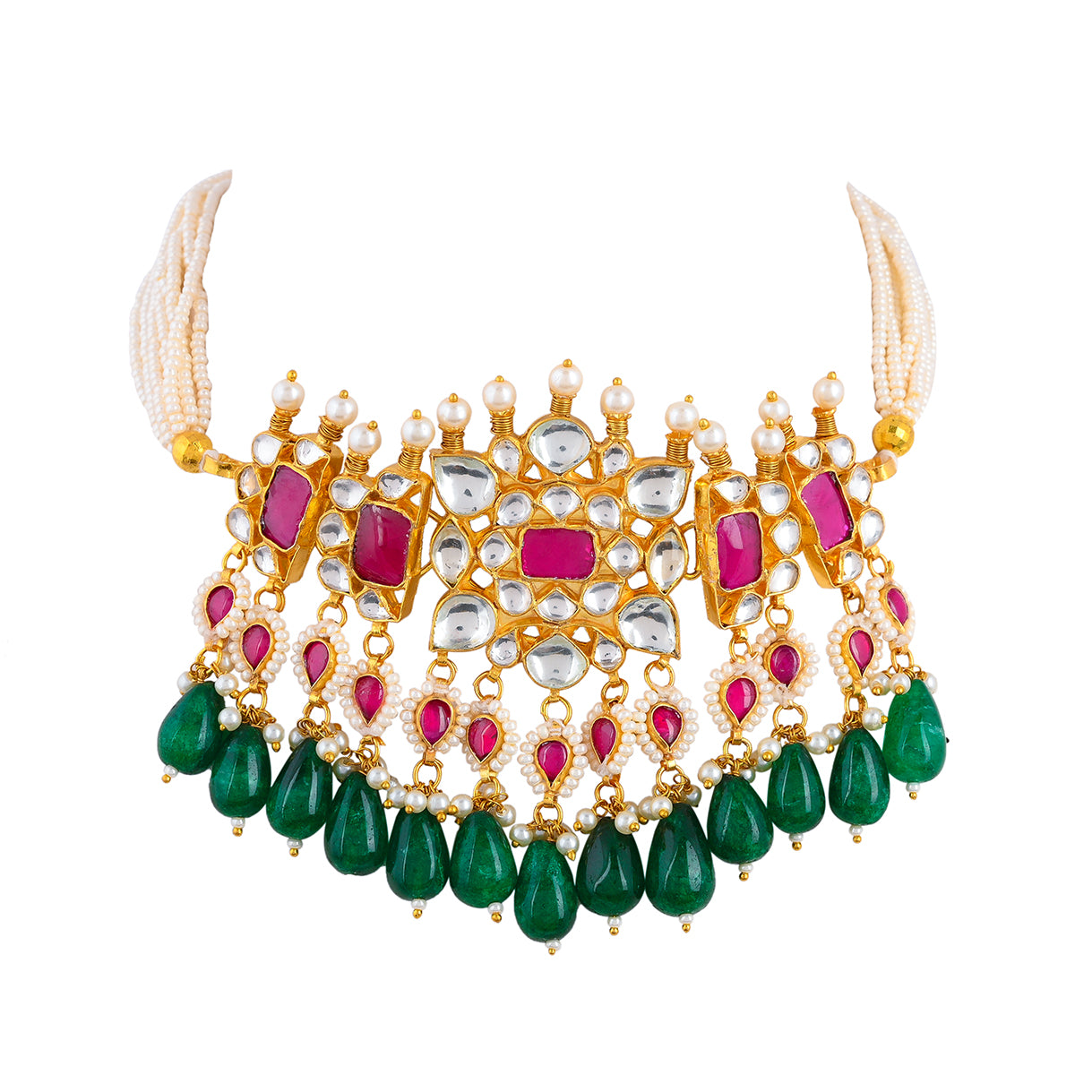 Ekansh Kundan Pink Choker Set