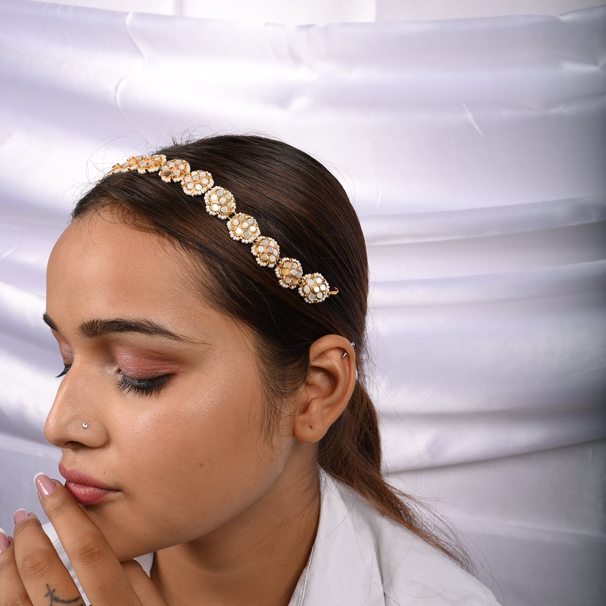 Larkspur Mother of pearl Headband/Sheeshphool