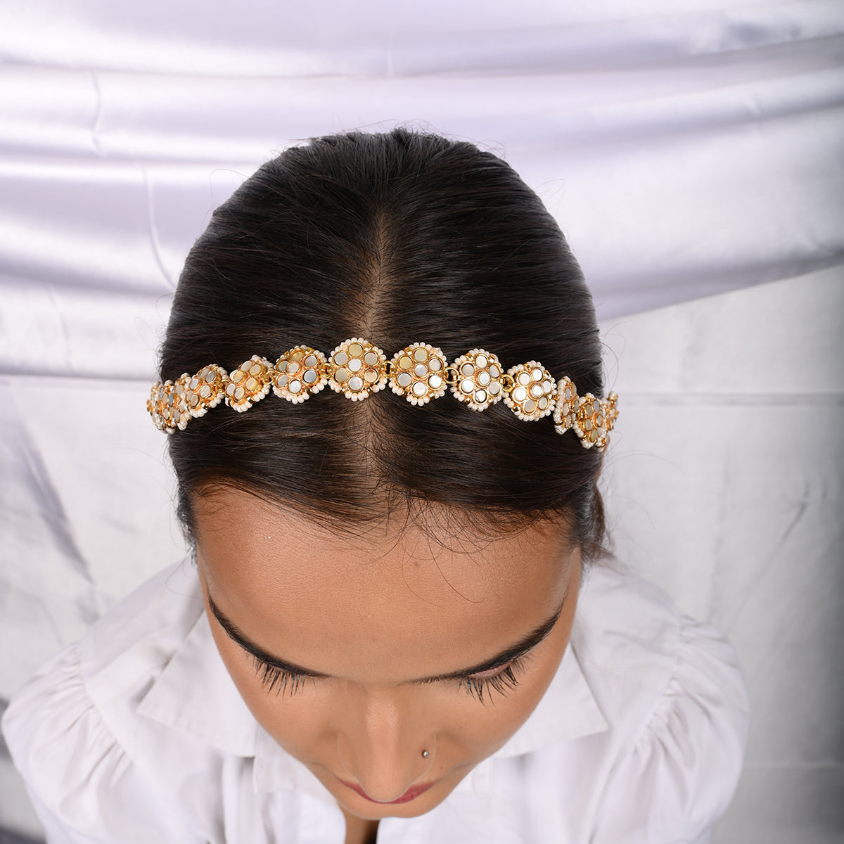 Larkspur Mother of pearl Headband/Sheeshphool