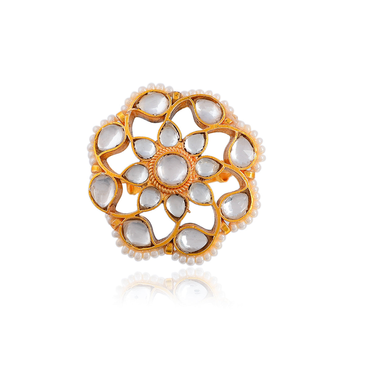 Konyak Pushp Jadau Kundan Ring