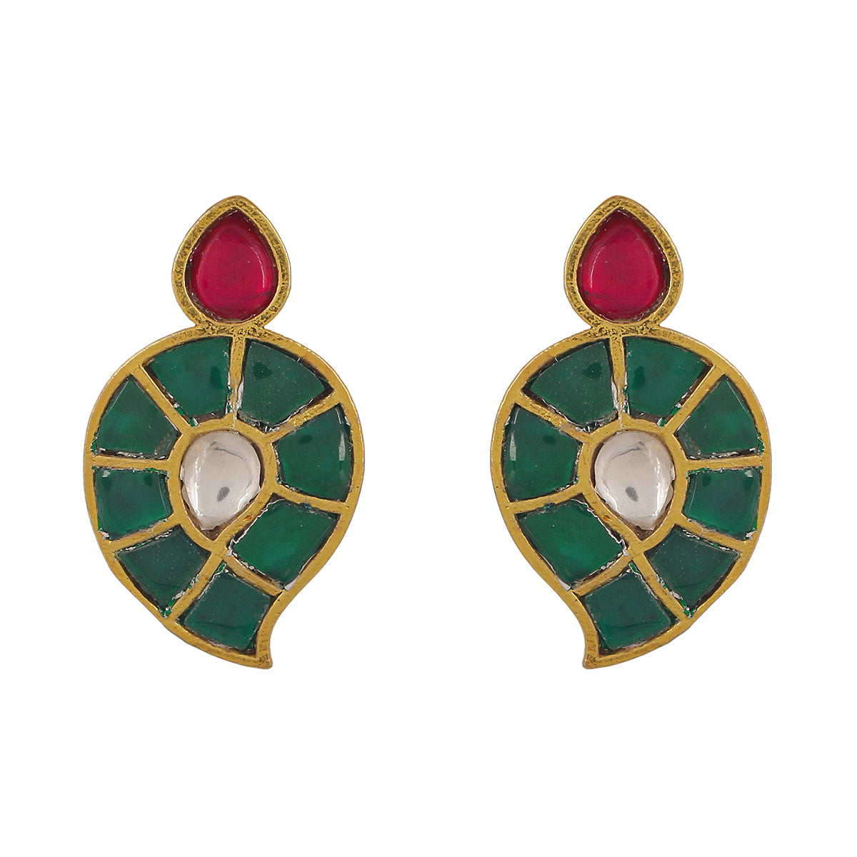 Arthur Gold Plated Green Kundan Mango Hasli