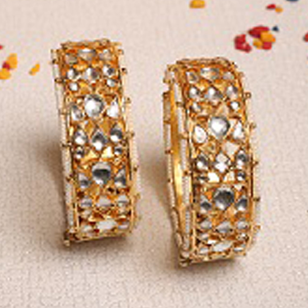 Malisa Gold Plated Kundan Bangles