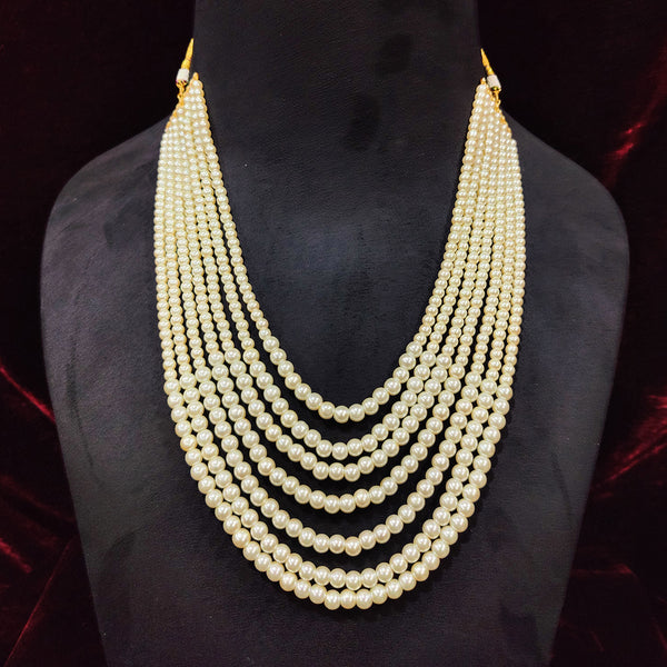 Lilburn White Pearl Seven Layered Groom Mala , Long Necklace