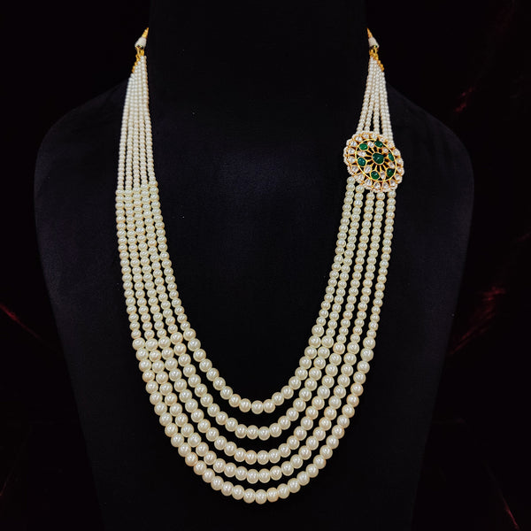 Clarkston Multi Studded Kundan Layered Long Necklace/ Groom Mala