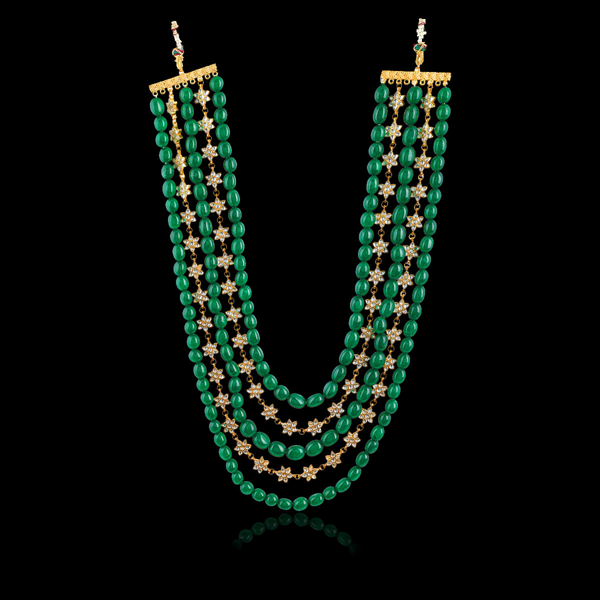Alpharetta Star Green Kundan Long Necklace/Groom Mala