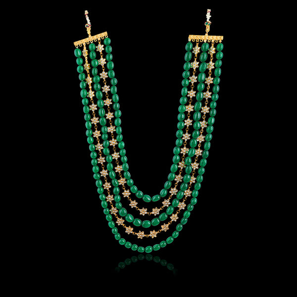 Alpharetta Star Green Kundan Long Necklace/Groom Mala