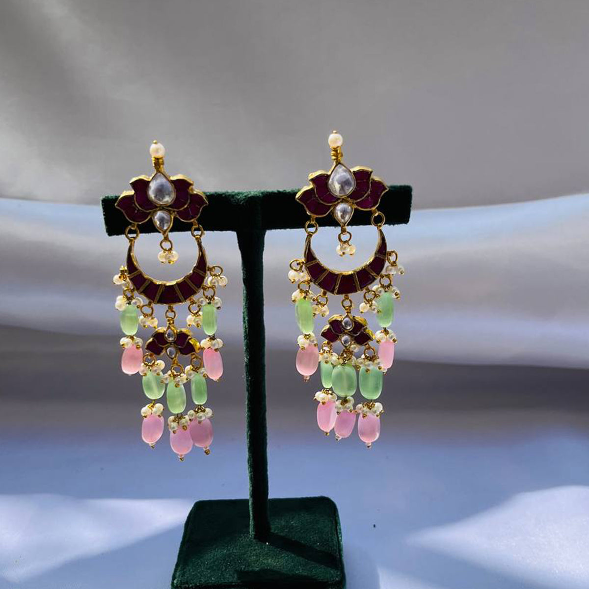 Rigved Pink Lotus Earrings