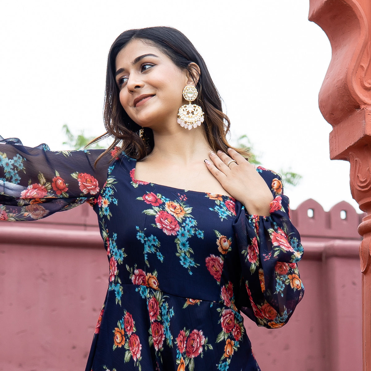 Mourya Kundan Earrings