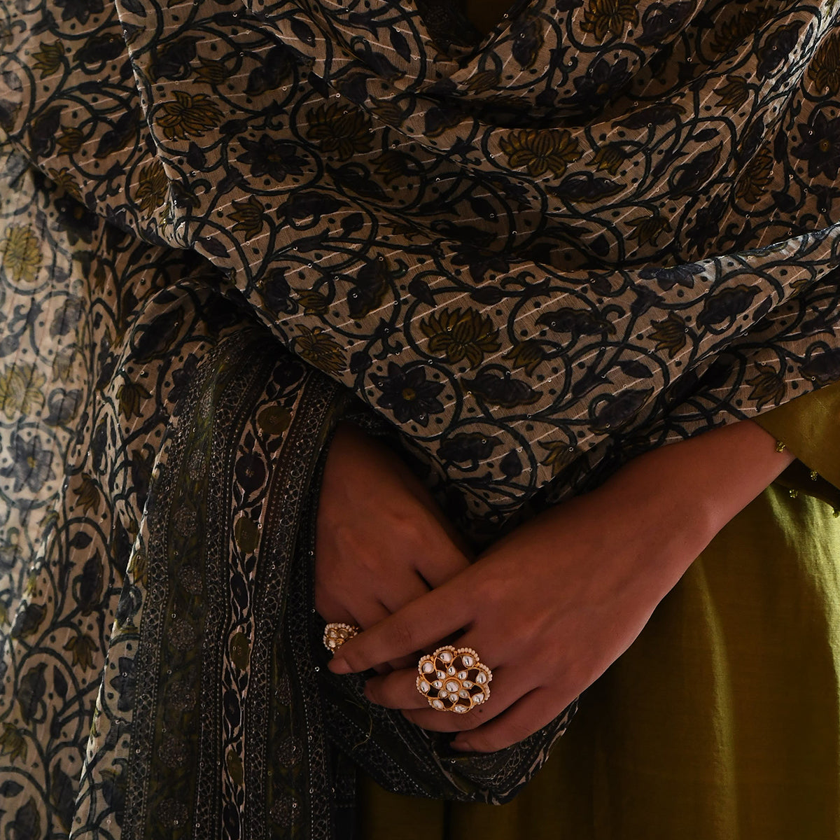 Konyak Pushp Jadau Kundan Ring
