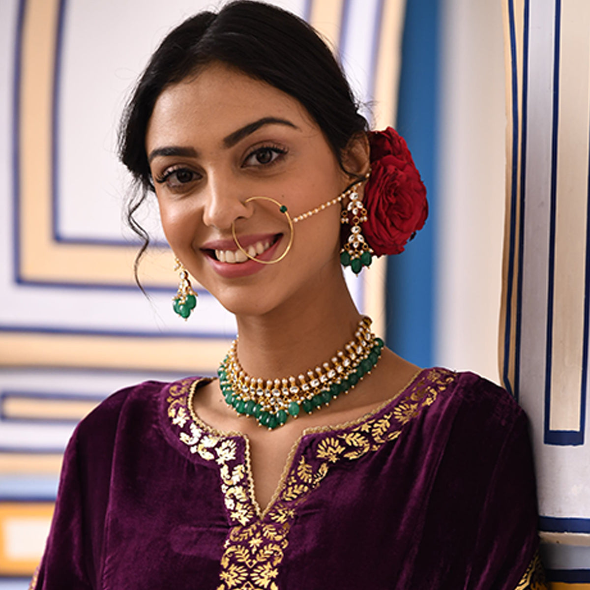 Adhriti Jadau Kundan Necklace Set