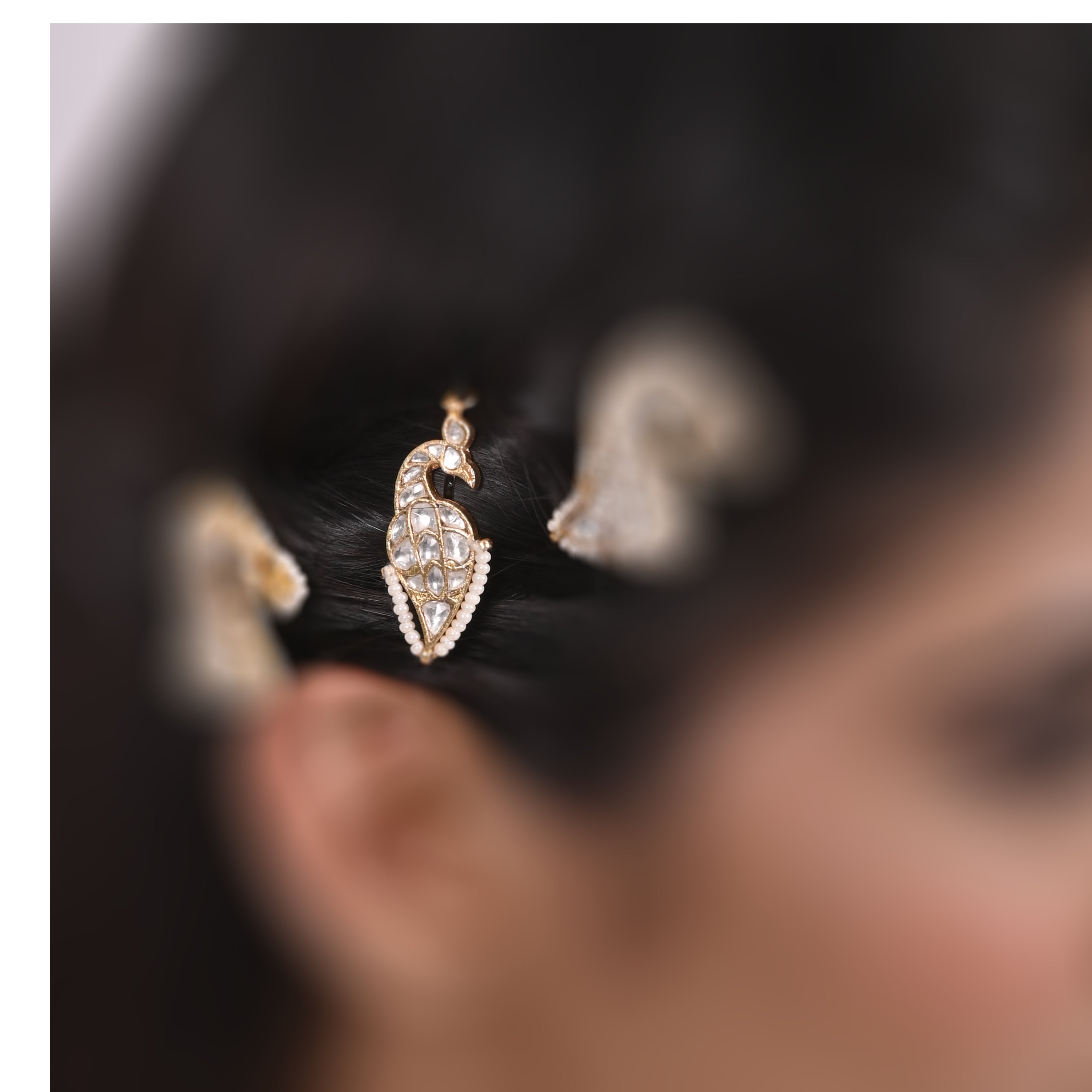 Nish Kundan Barrettes Hair Pins